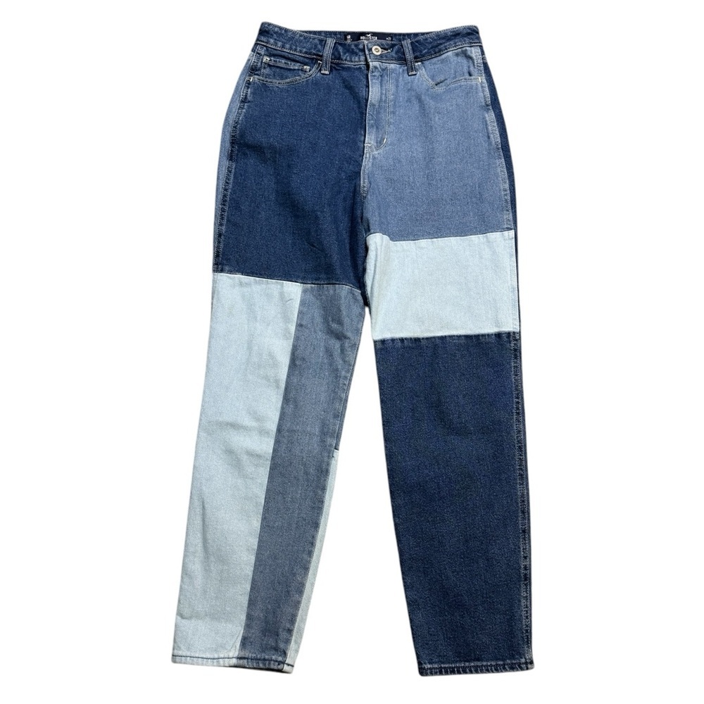 👖✨ Hollister Patchwork MultiTone Ultra High Rise‎ Mom Jeans Size 27 ✨👖